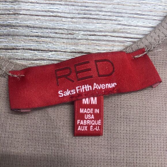 Saks Fifth Ave Black Tan Fit & Flare Dress Sleeveless Scoop Neck and Back - Picture 10 of 16